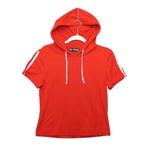 SUPER NOVA Hooded T-Shirt Size L (12-14)Women Slim Fitted Casual Solid Red